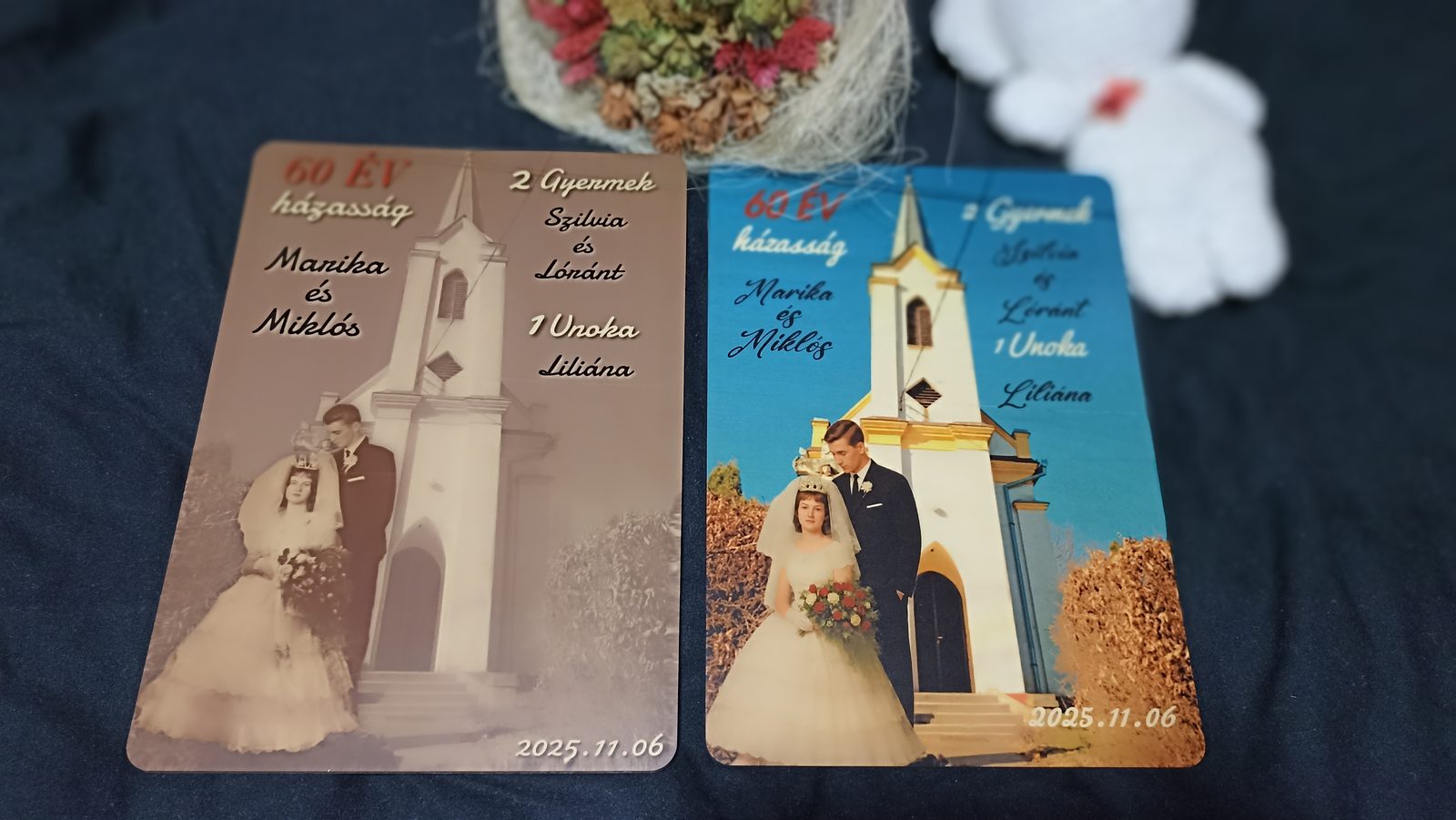 60 éves házassági évforduló esküvői fotós emléklapok