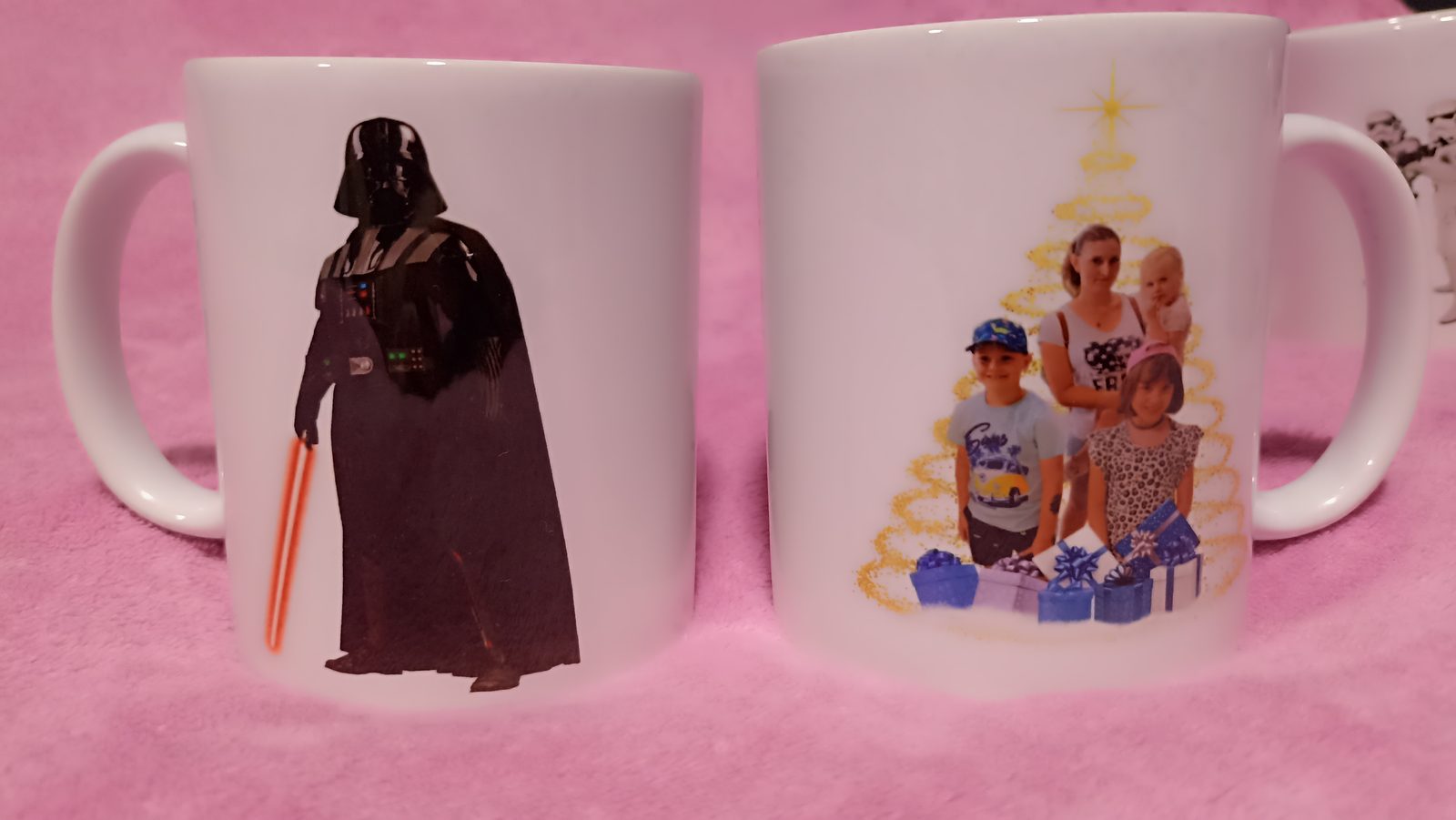 Darth Vader és karácsonyi családi fotós bögre páros