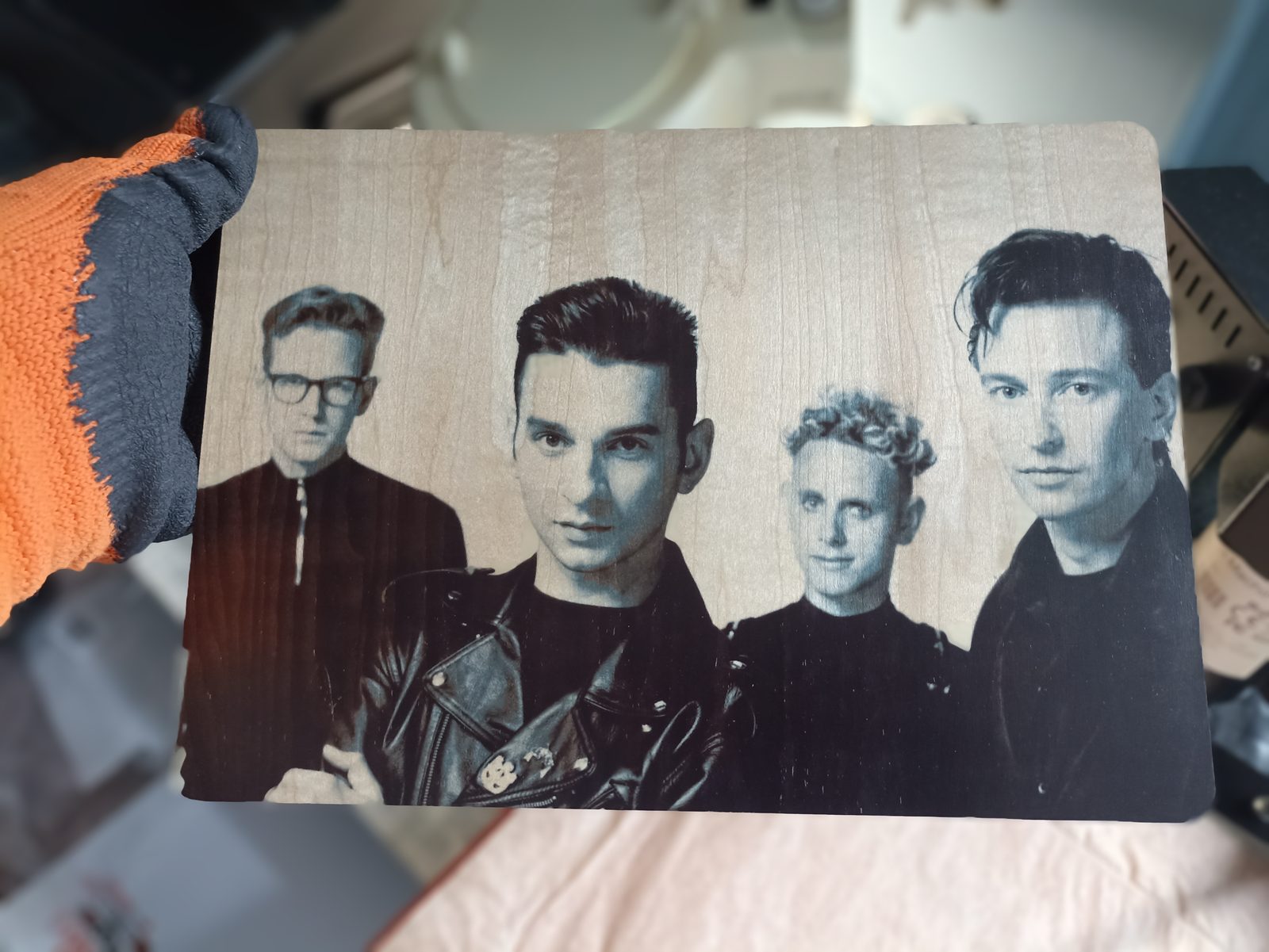 Depeche Mode klasszikus csoportkép fa képlap