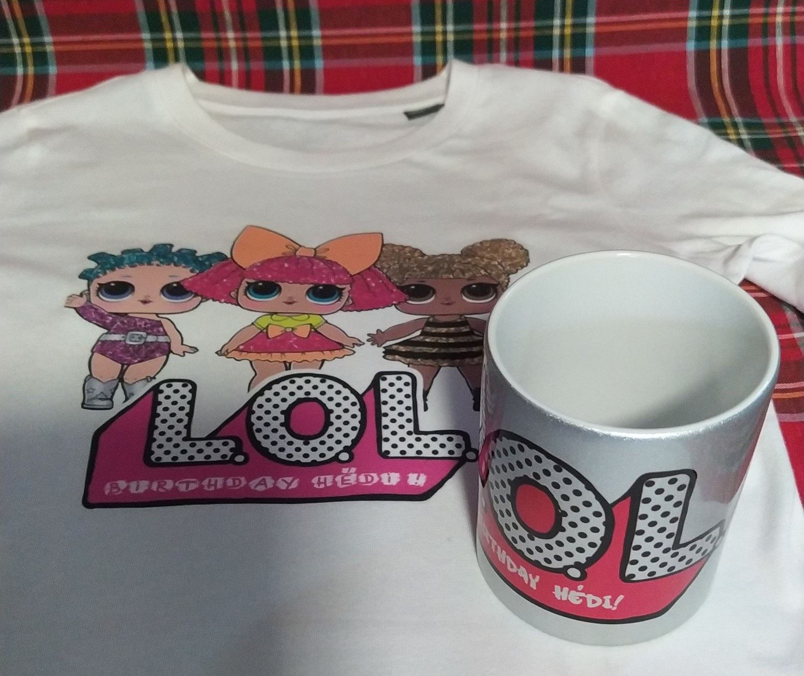 LOL Surprise születésnapi gyerekpóló és bögre szett