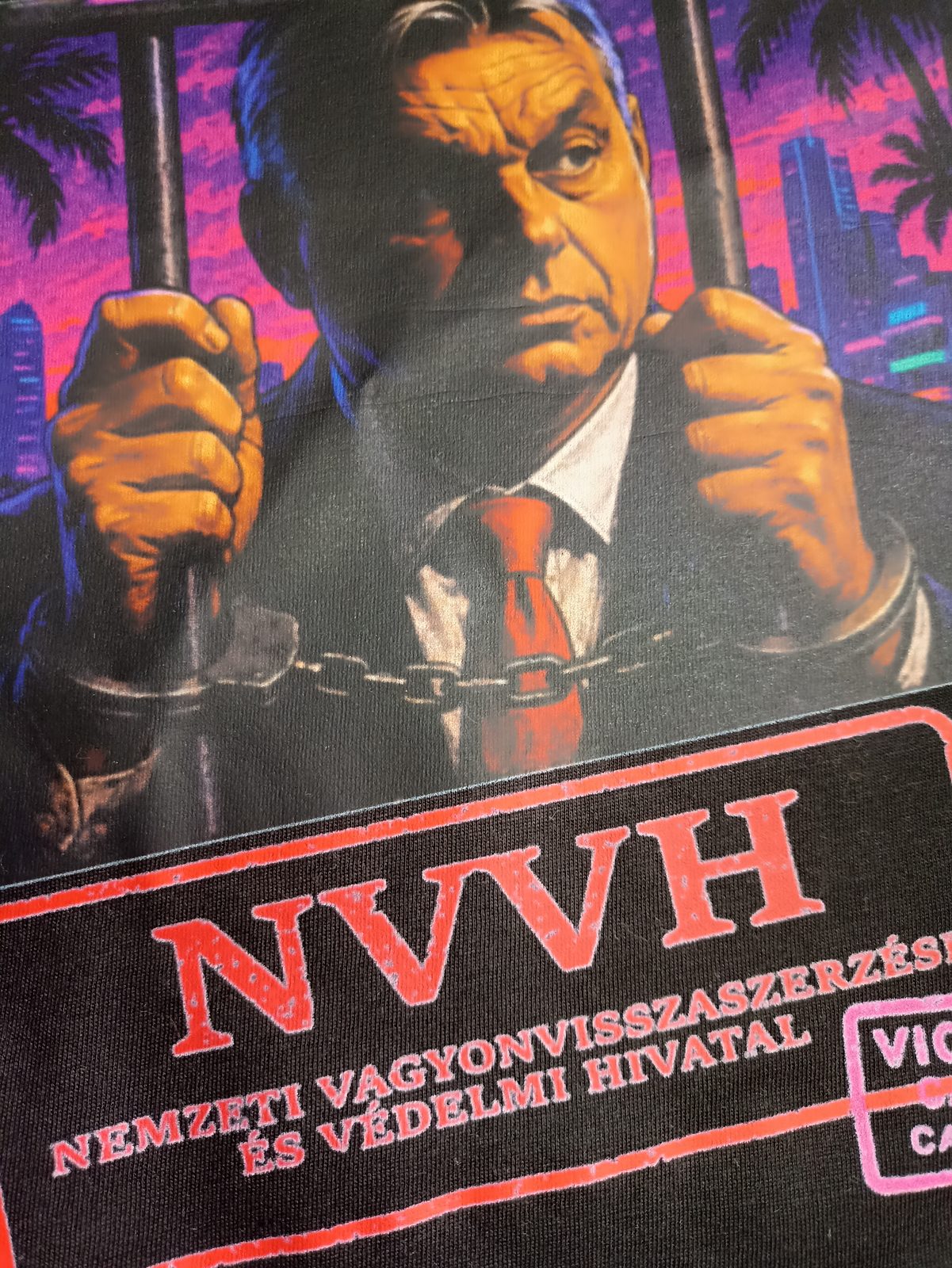 NVVH Nemzeti Vagyonvisszaszerzési Hivatal humoros politikai póló